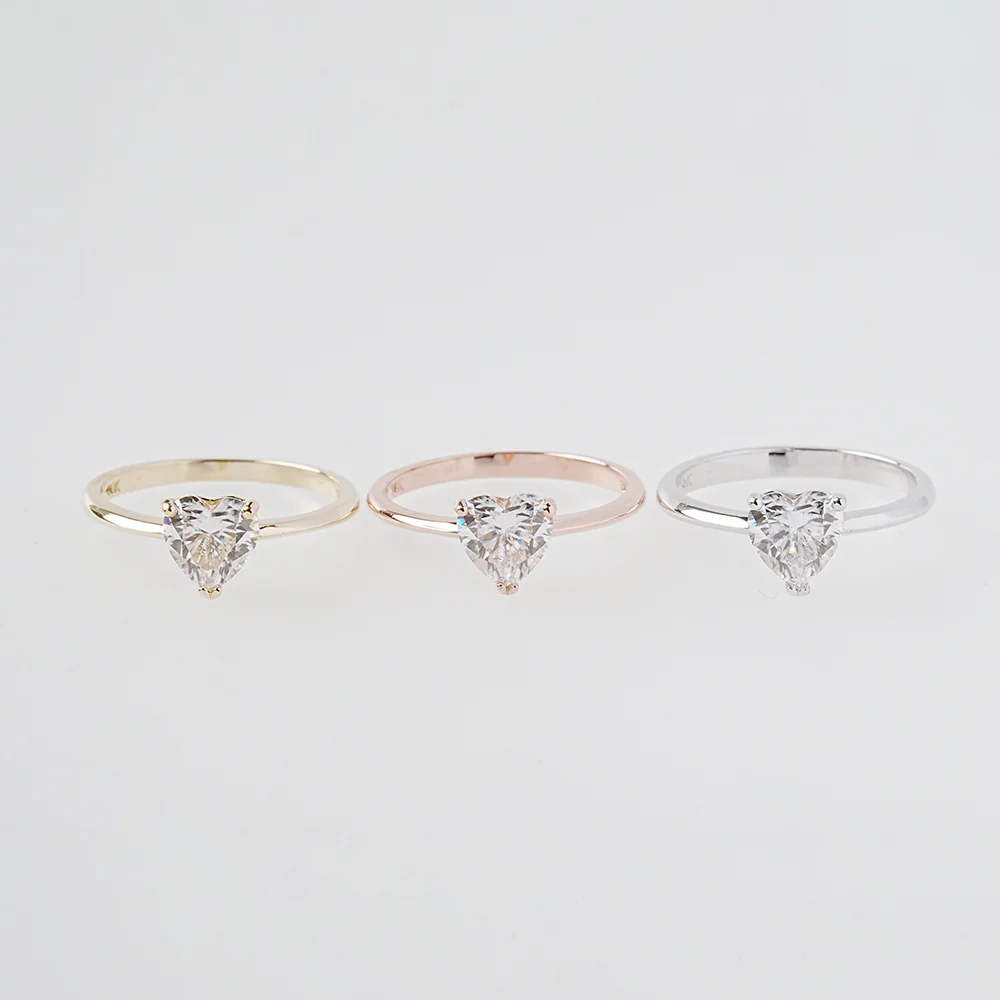 14K 18K Moissanite Glory Heart Ring - Image 14