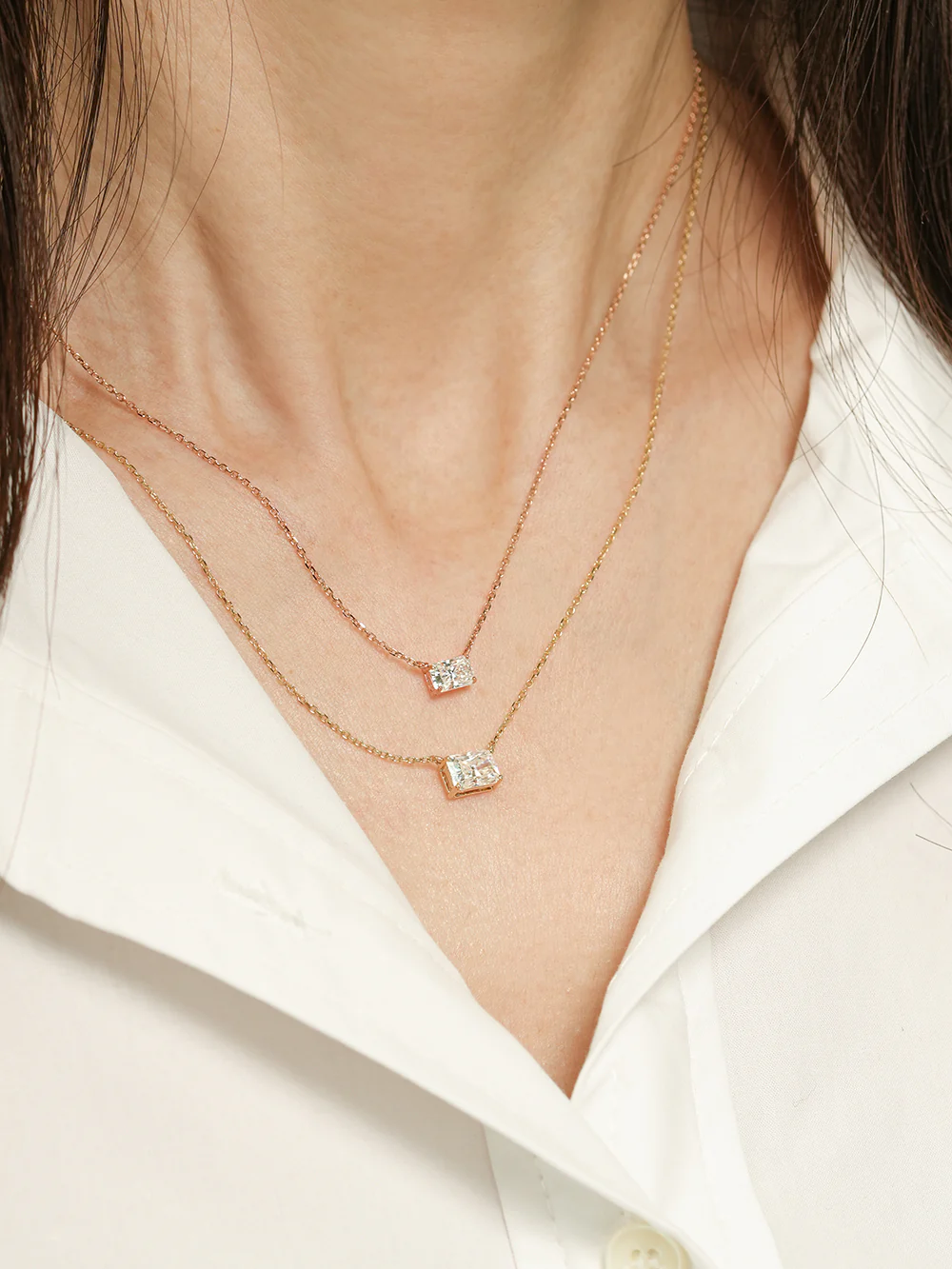14K 18K Moissanite Radient Cut Necklace - Image 15