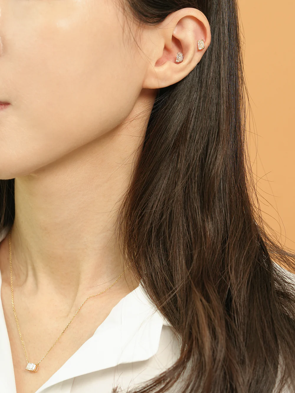14K 18K Moissanite Radient Cut Necklace - Image 4