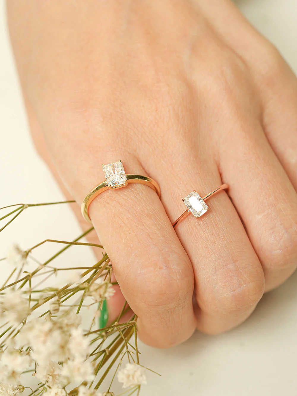 14K 18K Moissanite Radient Cut Ring - Image 11