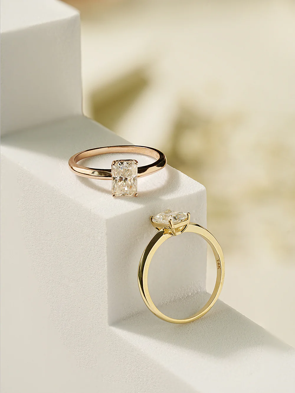 14K 18K Moissanite Radient Cut Ring - Image 14