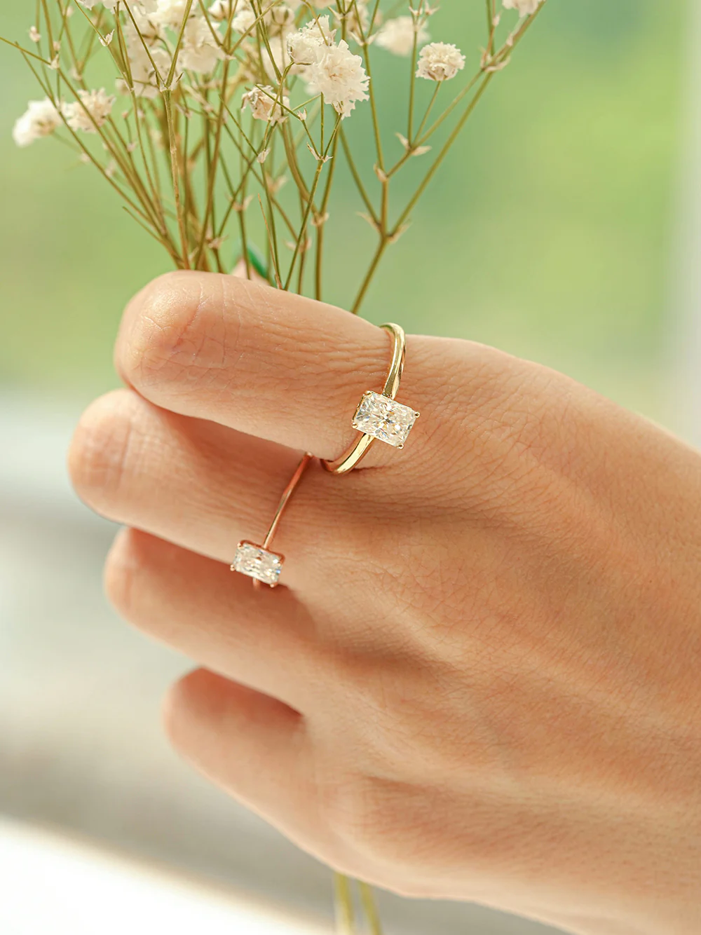14K 18K Moissanite Radient Cut Ring - Image 17