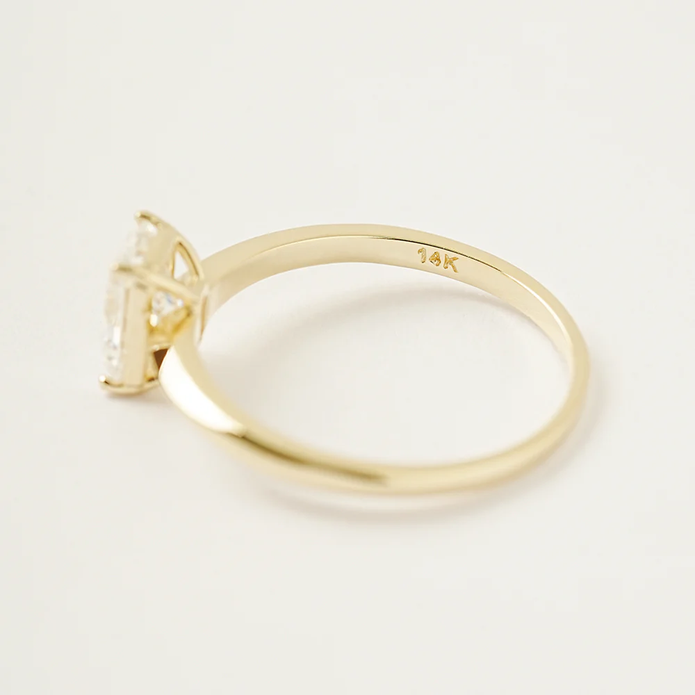 14K 18K Moissanite Radient Cut Ring - Image 19