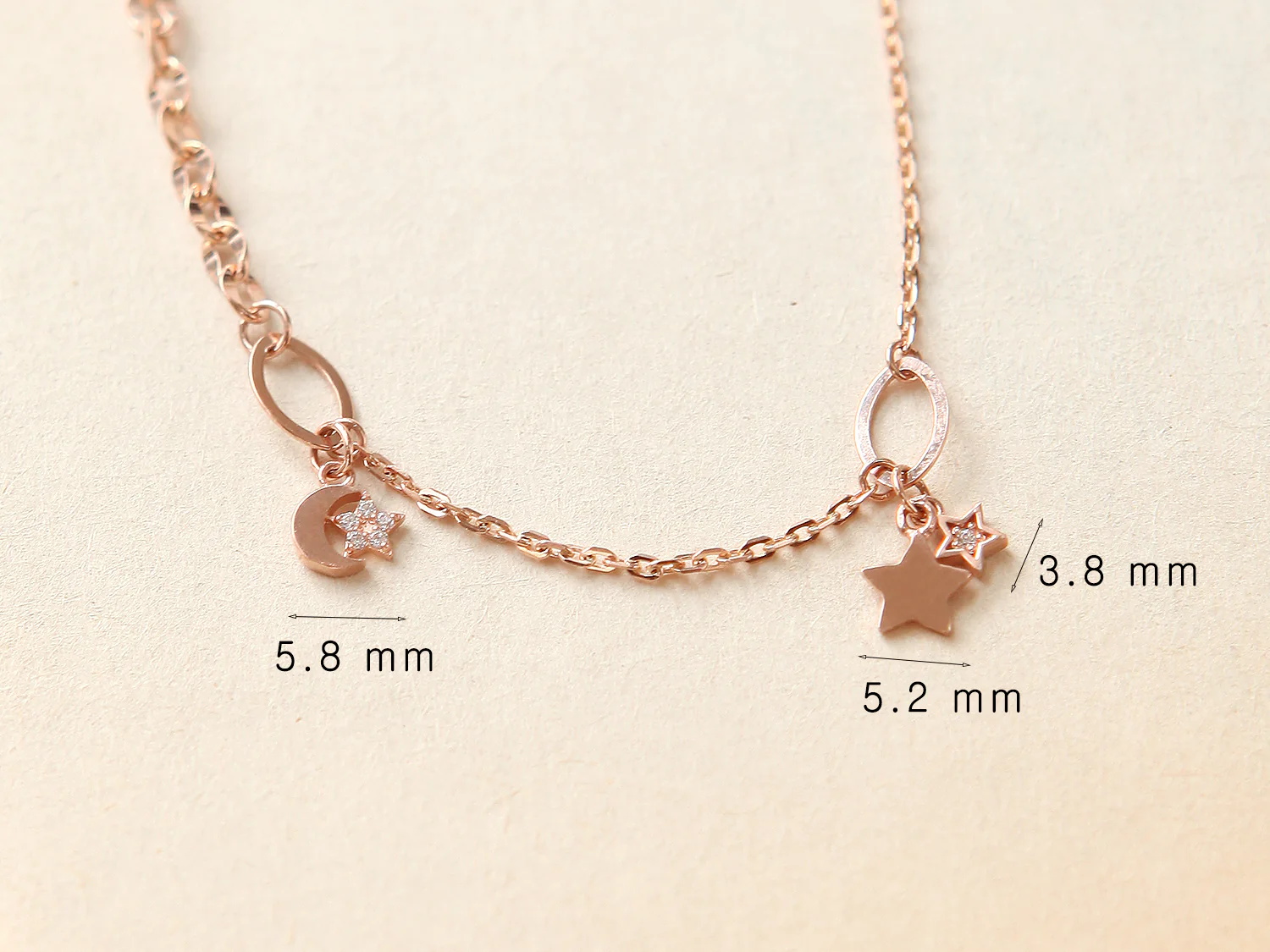 14K 18K Gold Moon Star Chain Anklet - Image 9