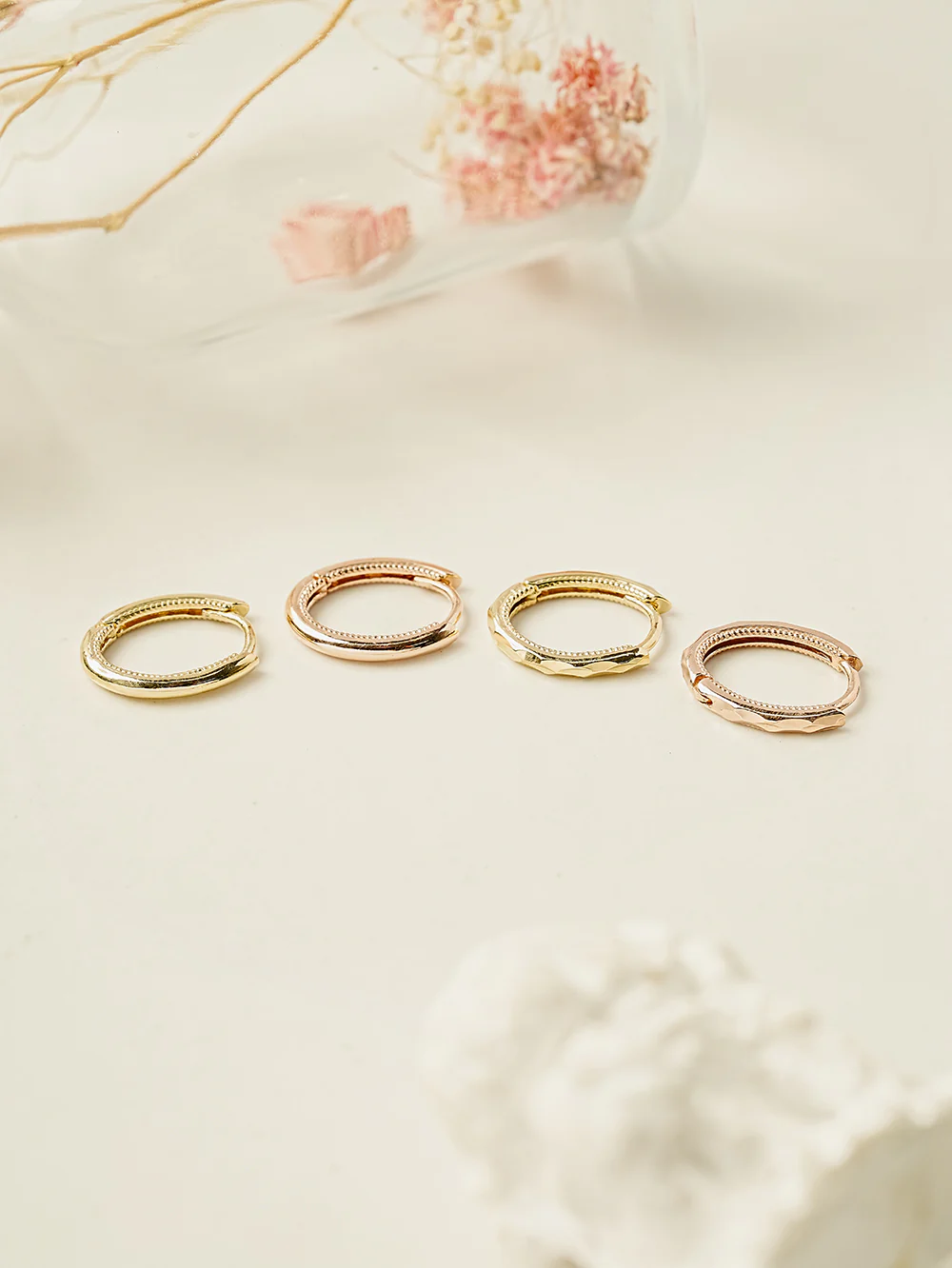 14K 18K Oval Cartilage Hoop Earring - Image 13