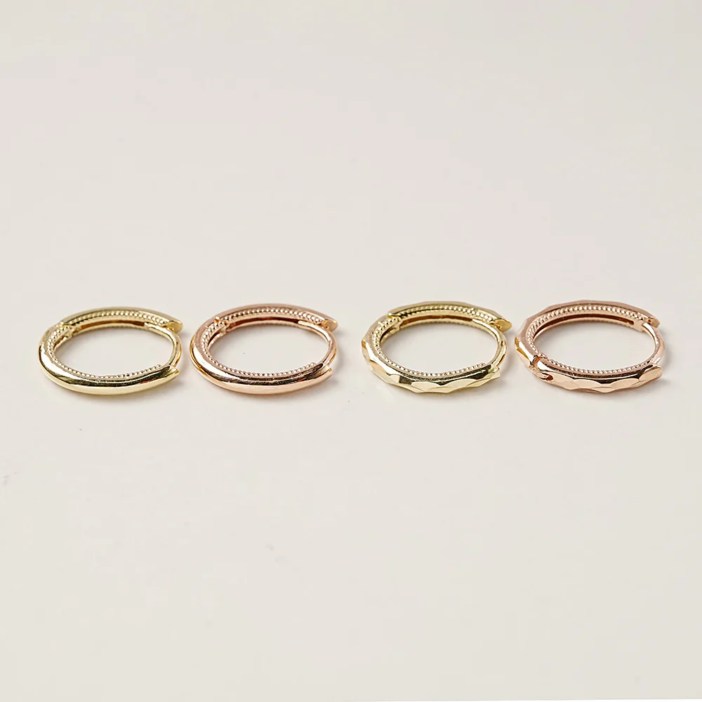 14K 18K Oval Cartilage Hoop Earring - Image 17