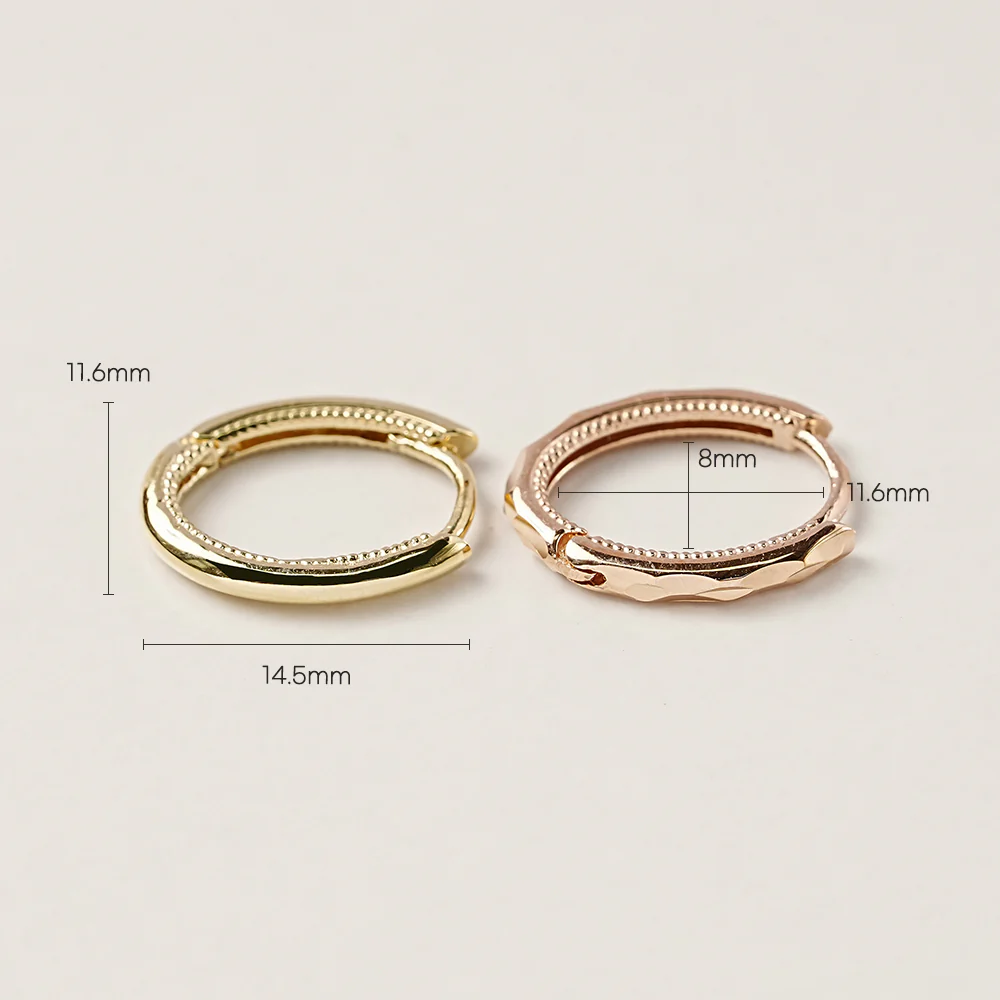 14K 18K Oval Cartilage Hoop Earring - Image 21