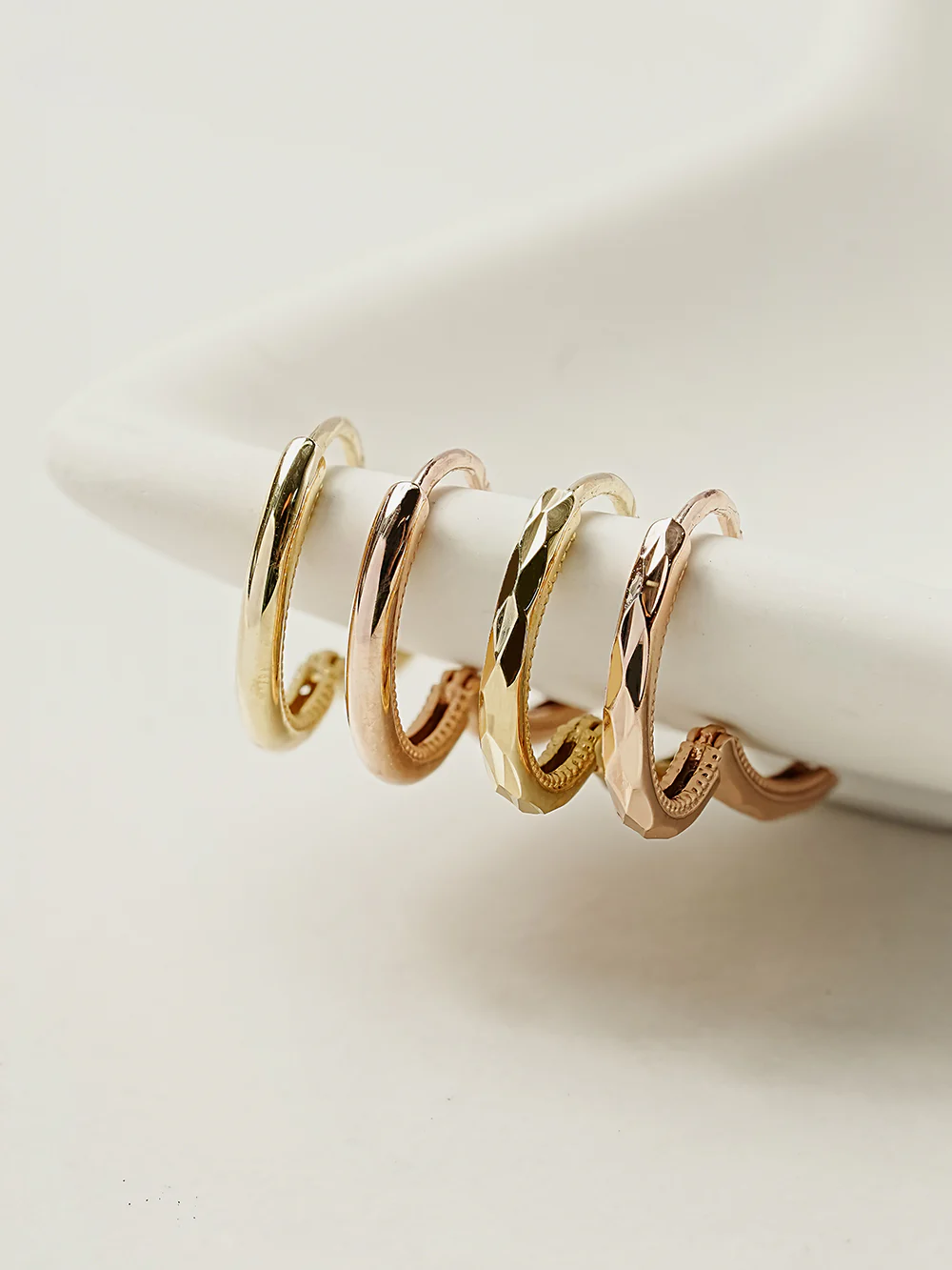 14K 18K Oval Cartilage Hoop Earring - Image 3
