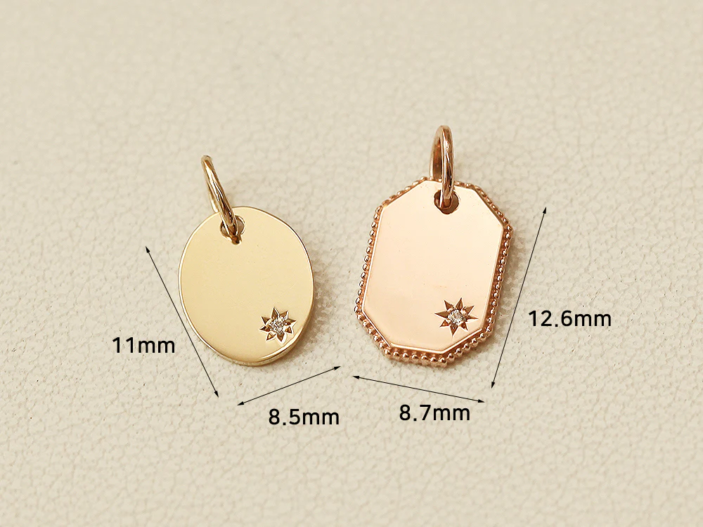 14K 18K OVAL OCTAGONAL ANGLE NECKLACE - Image 11