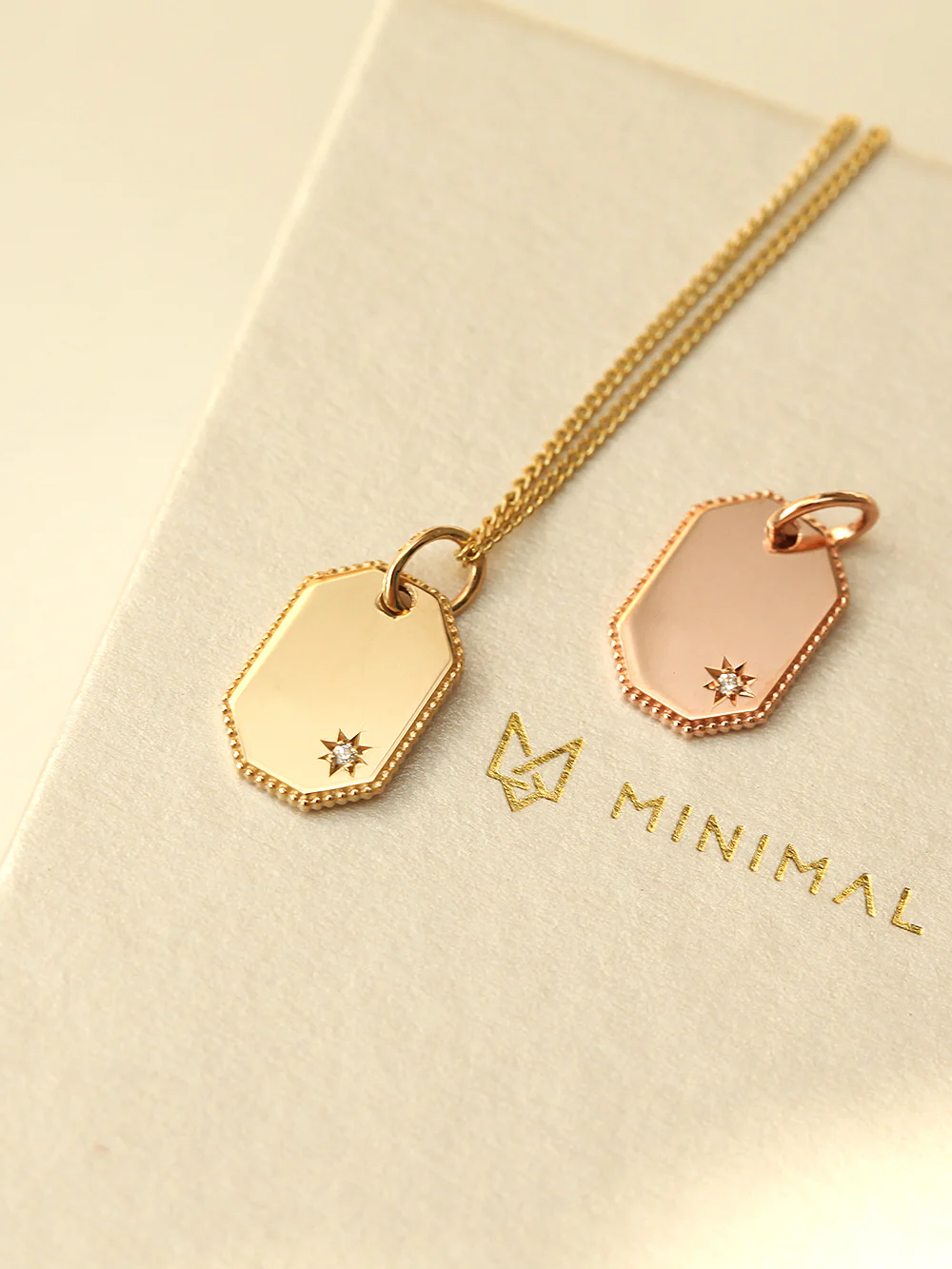 14K 18K OVAL OCTAGONAL ANGLE NECKLACE - Image 4