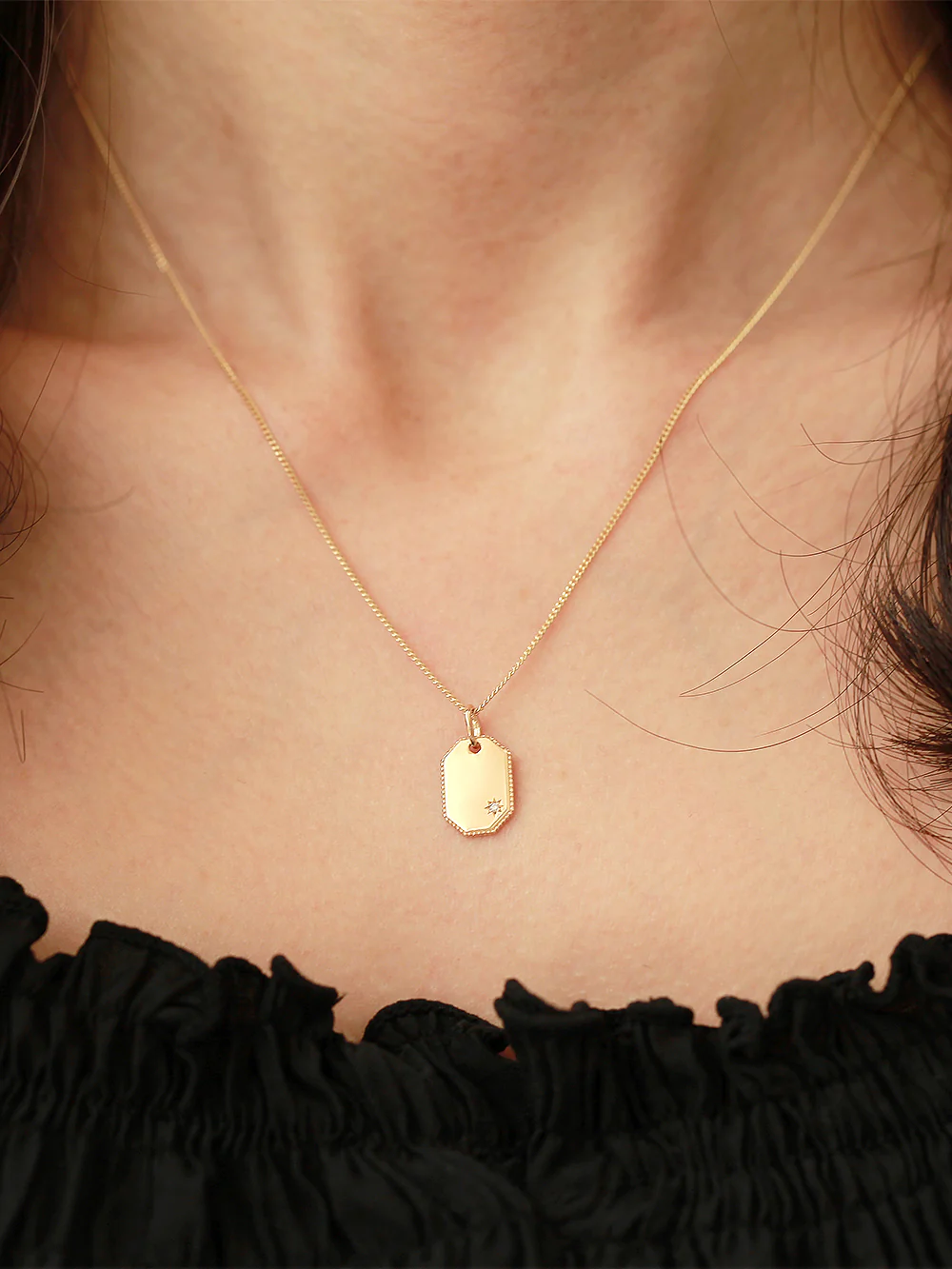 14K 18K OVAL OCTAGONAL ANGLE NECKLACE - Image 6
