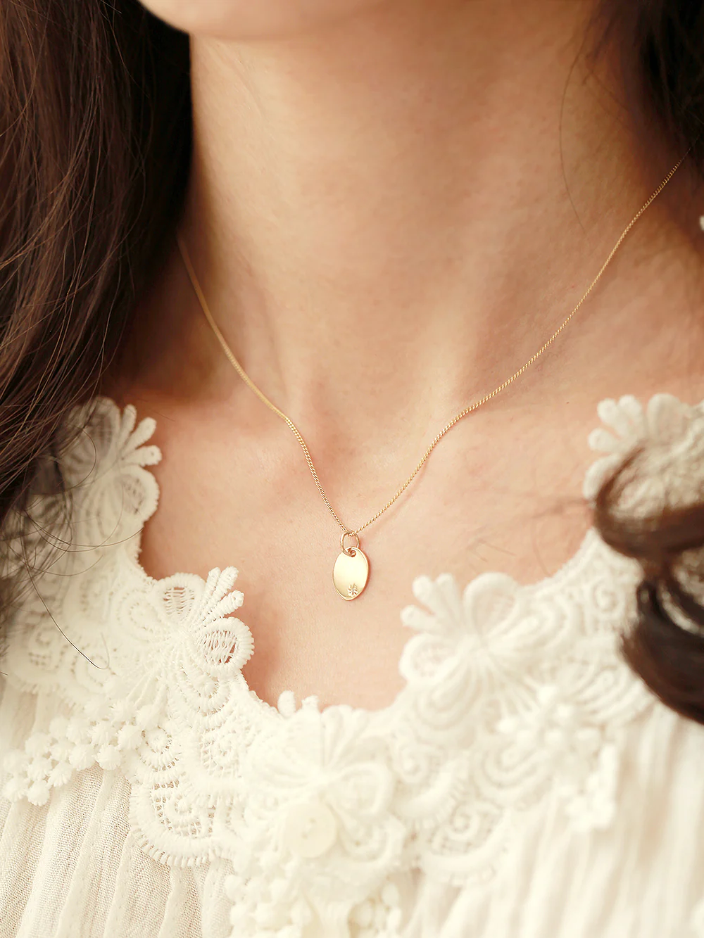 14K 18K OVAL OCTAGONAL ANGLE NECKLACE - Image 9