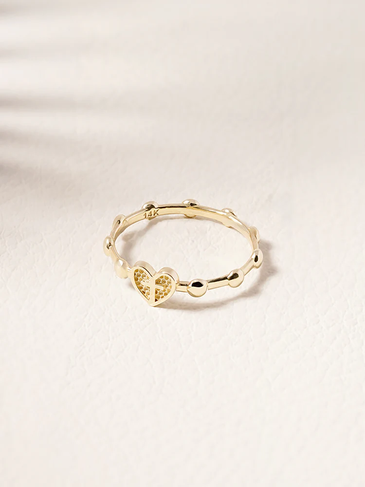 14K 18K Pray Heart Ring - Image 18