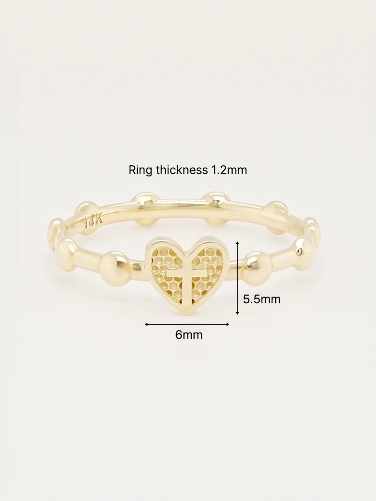 14K 18K Pray Heart Ring - Image 22