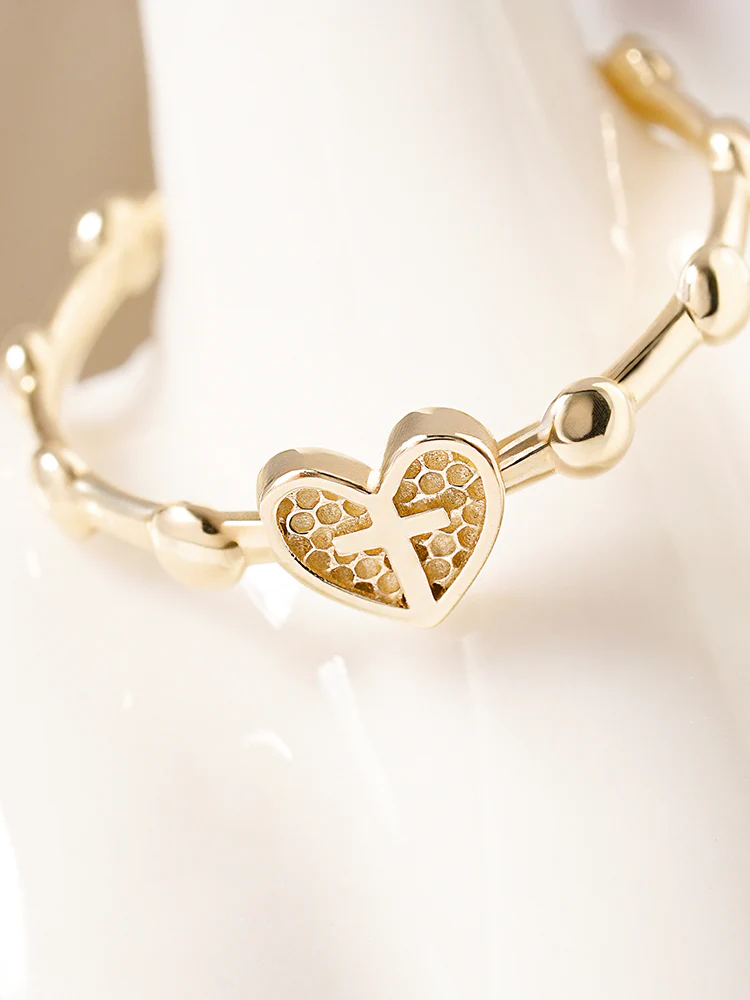 14K 18K Pray Heart Ring - Image 7