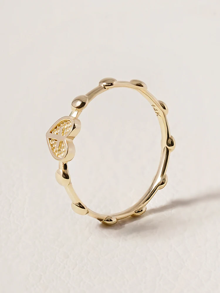 14K 18K Pray Heart Ring - Image 9