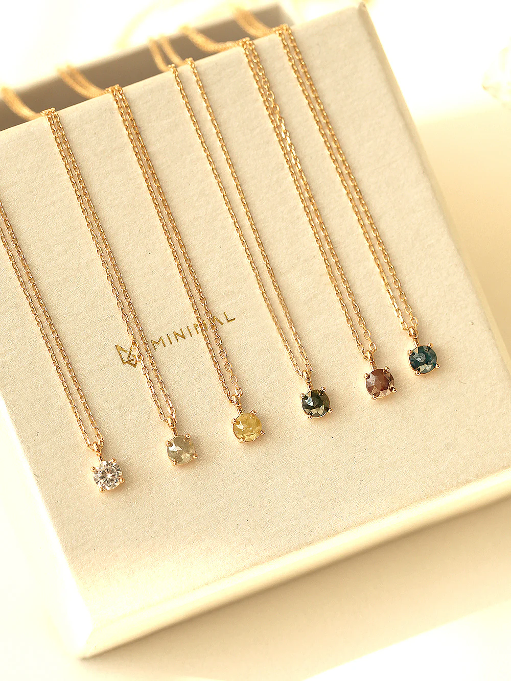 14K 18K Gold Rough Diamond Necklace