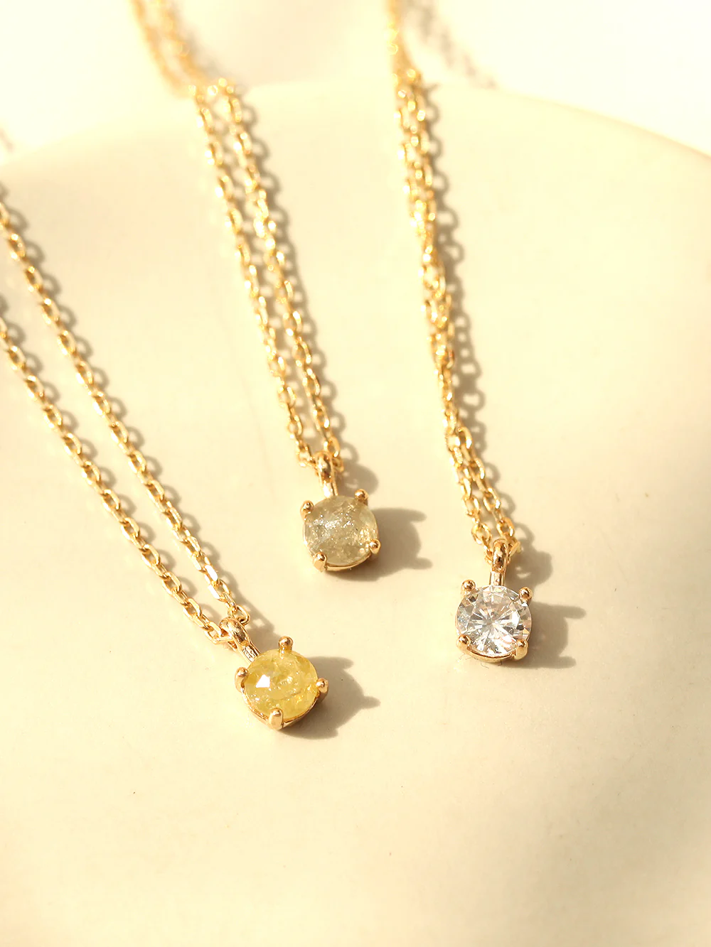 14K 18K Gold Rough Diamond Necklace - Image 3