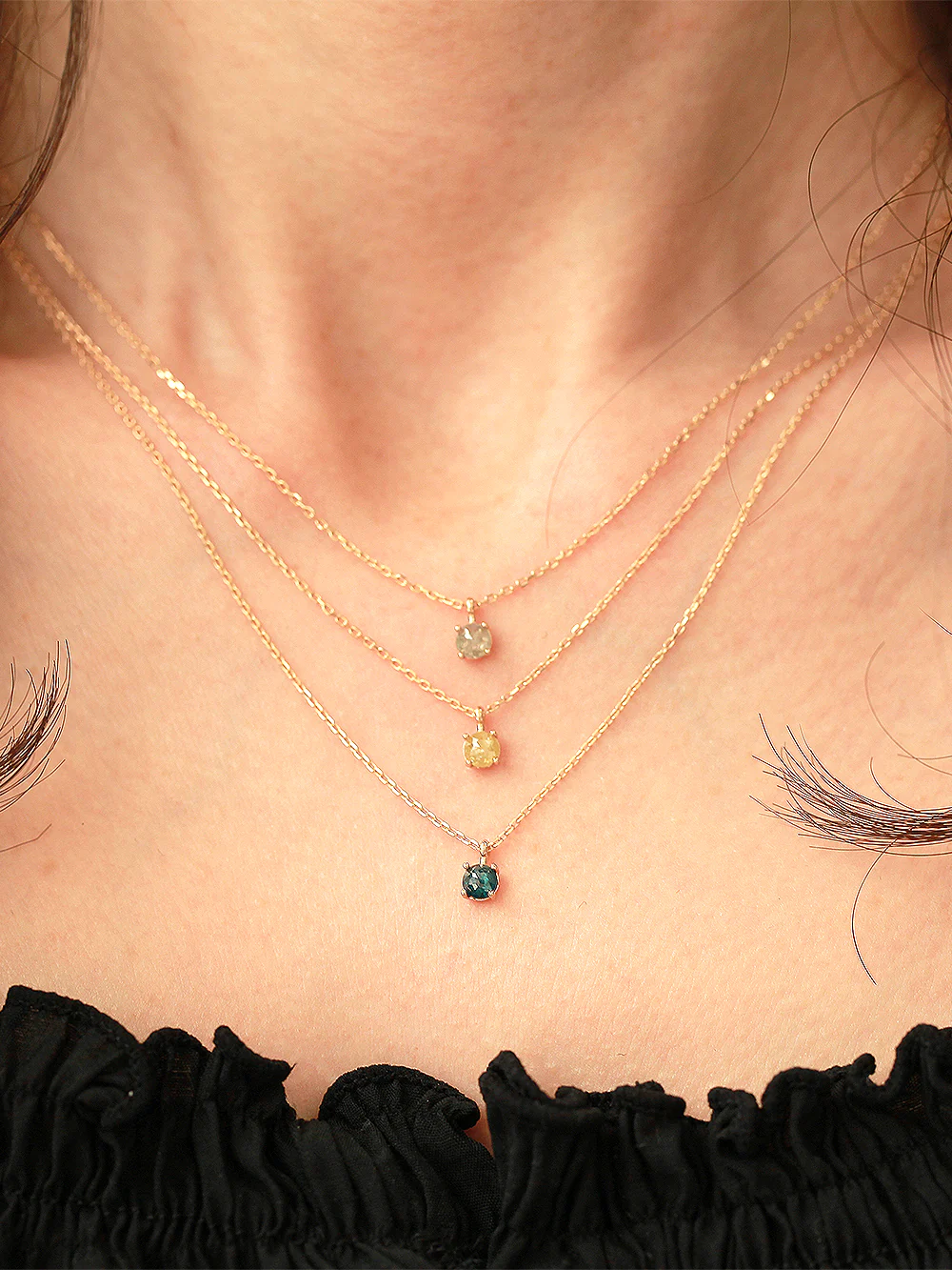 14K 18K Gold Rough Diamond Necklace - Image 6
