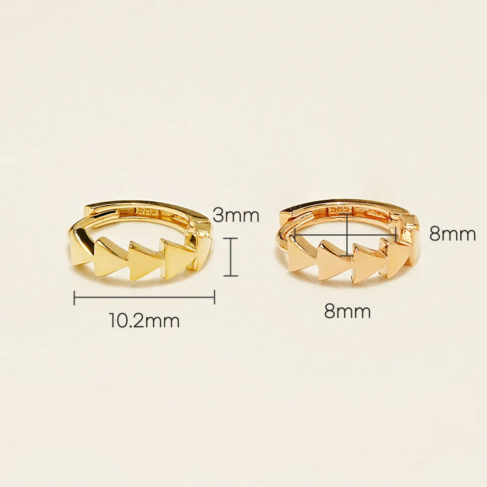 14K 18K Signal Cartilage Hoop Earring - Image 11