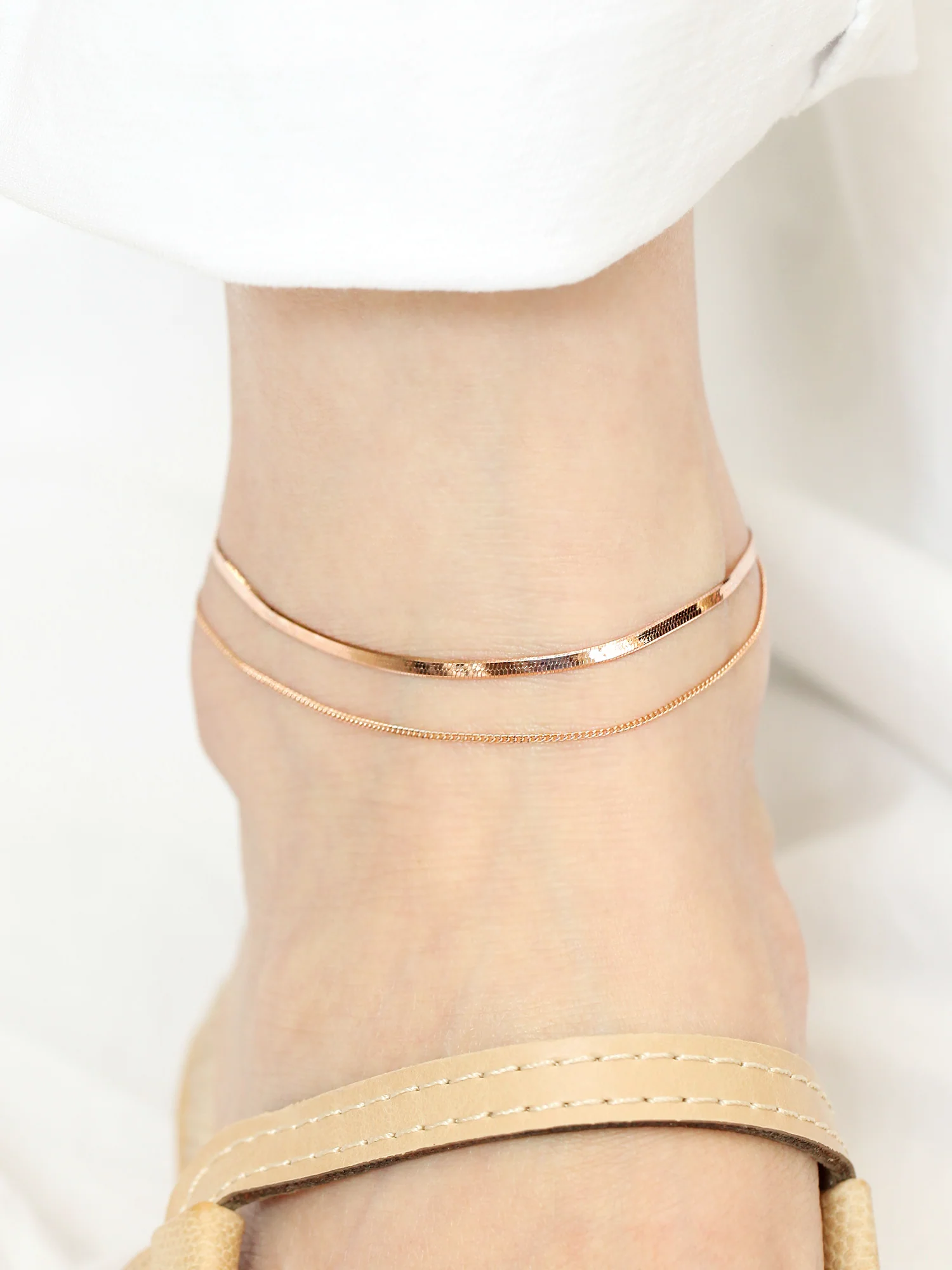 14K 18K Gold Snake Chain Anklet