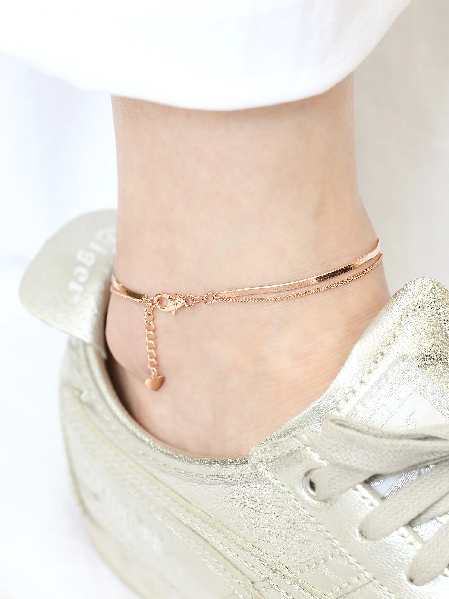 14K 18K Gold Snake Chain Anklet - Image 6