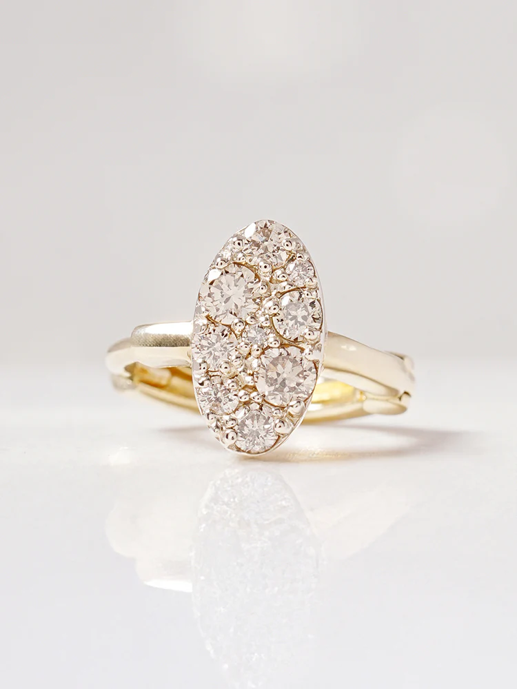 14K 18K Solid Gold Glitter Oval Diamond Cartilage Hoop Earring - Image 11