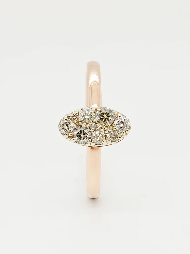 14K 18K Solid Gold Glitter Oval Diamond Ring - Image 19