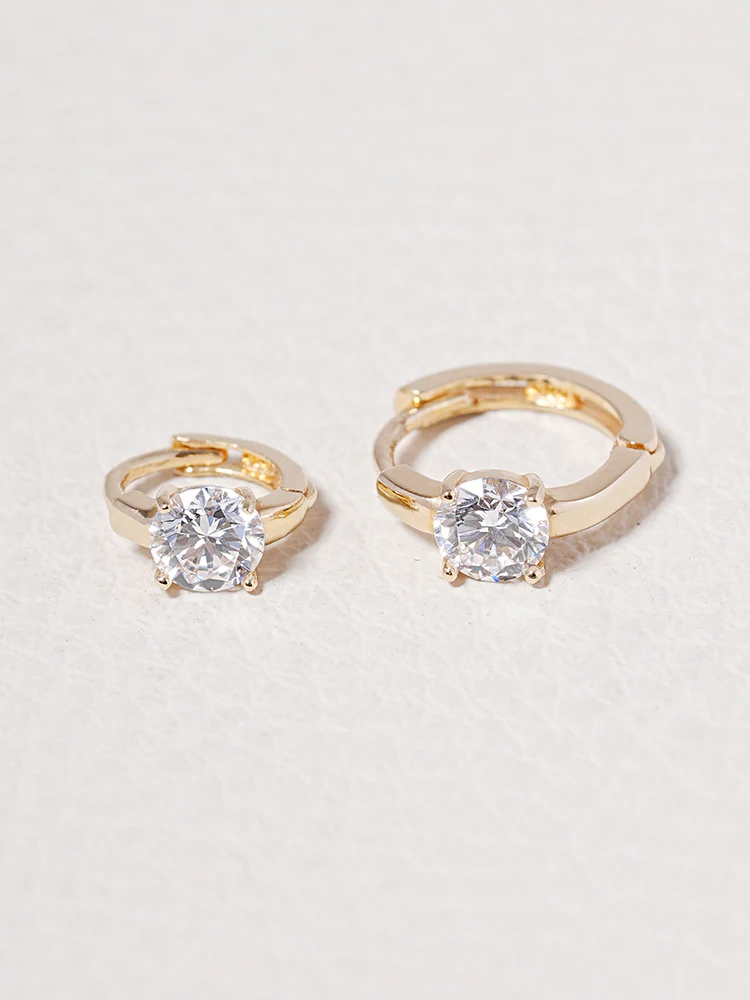 14K 18K Solid Gold Lab Diamond Mini Cartilage Hoop Earring - Image 10