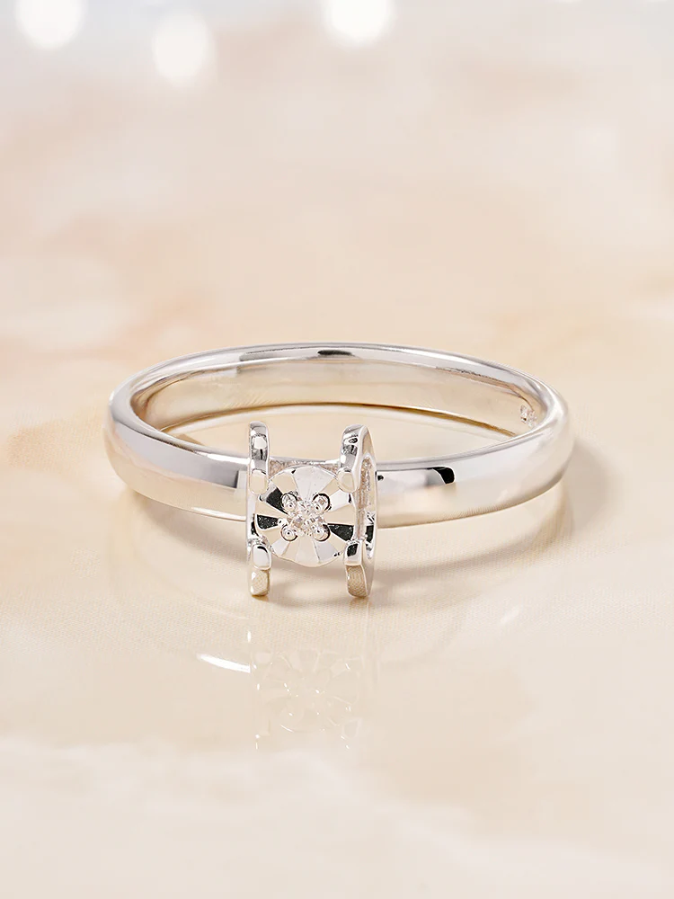 14K 18K Solid Gold Platinum Frame Diamond Ring - Image 11