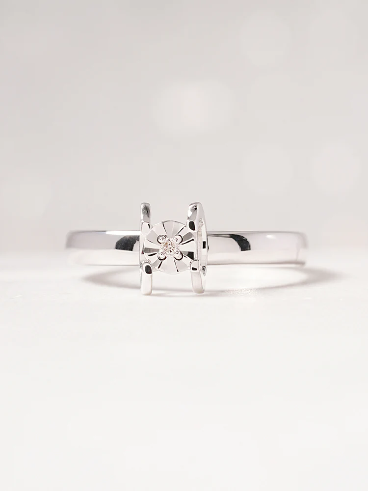 14K 18K Solid Gold Platinum Frame Diamond Ring - Image 12