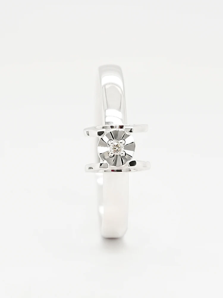 14K 18K Solid Gold Platinum Frame Diamond Ring - Image 16