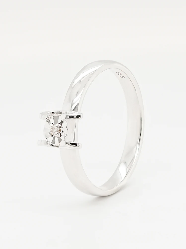 14K 18K Solid Gold Platinum Frame Diamond Ring - Image 17