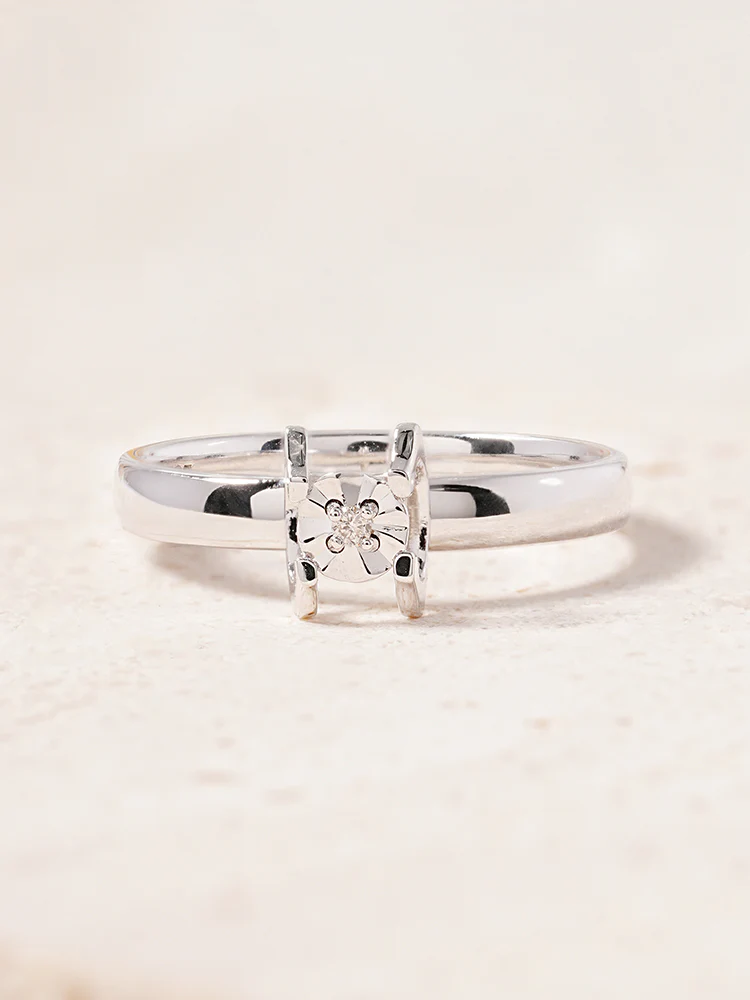 14K 18K Solid Gold Platinum Frame Diamond Ring - Image 9