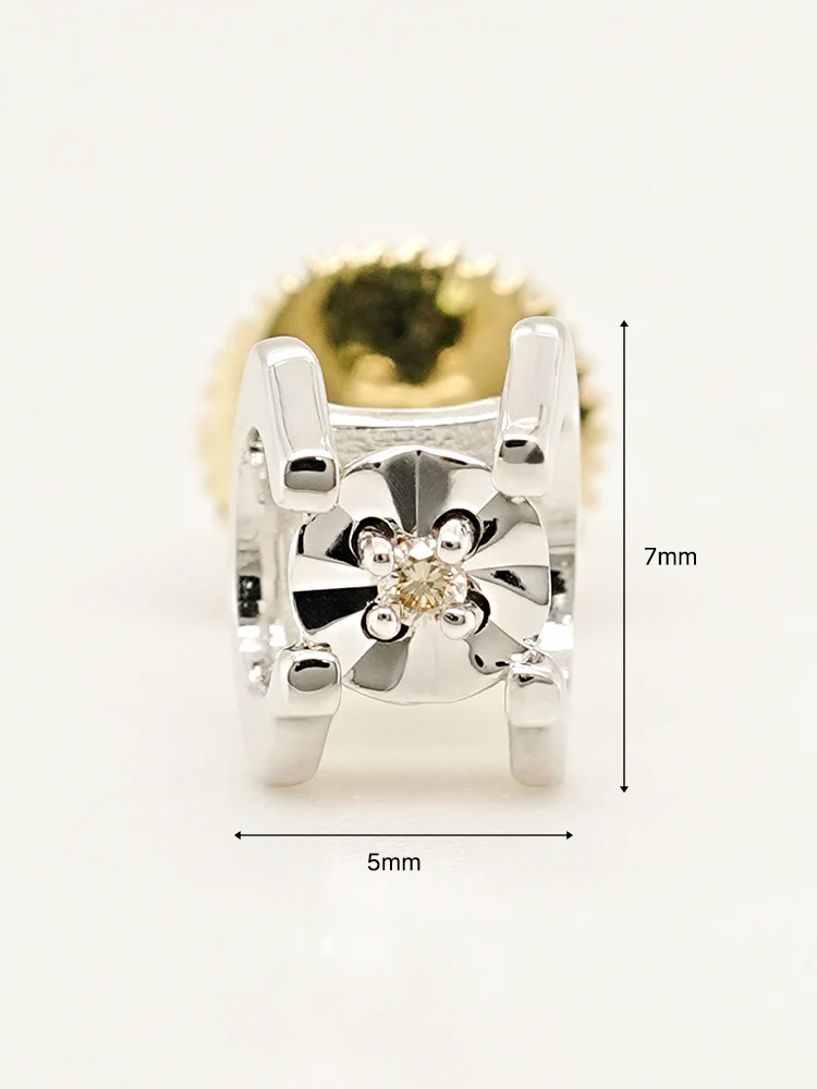 14K 18K Solid Gold Platinum Frame Diamond Stud Earring - Image 16