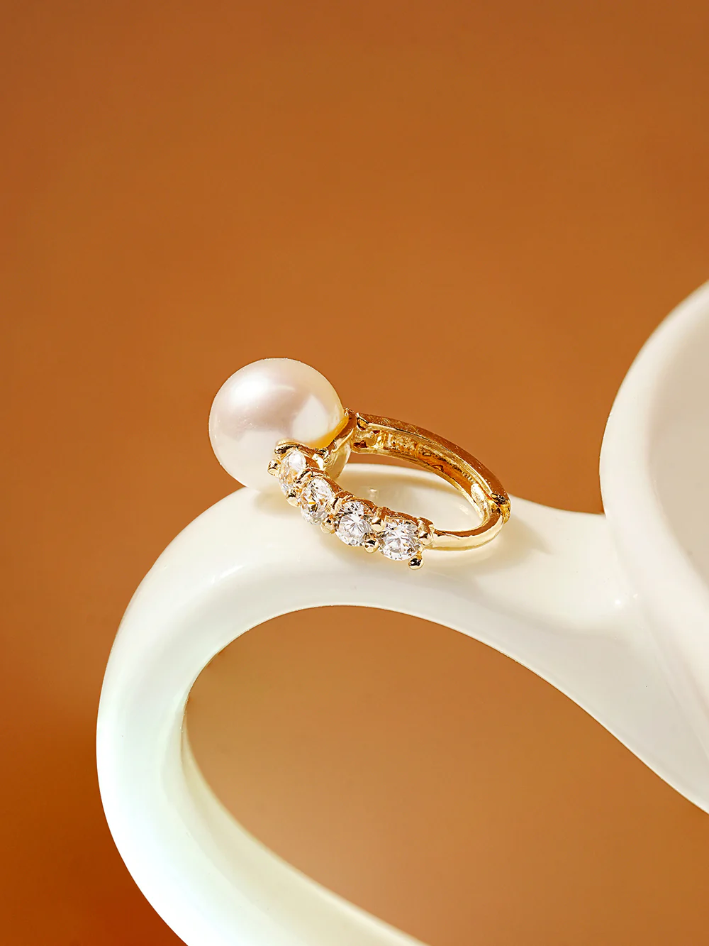 14K 18K Tiffany Fresh Water Pearl Cartilage Hoop Earring - Image 8