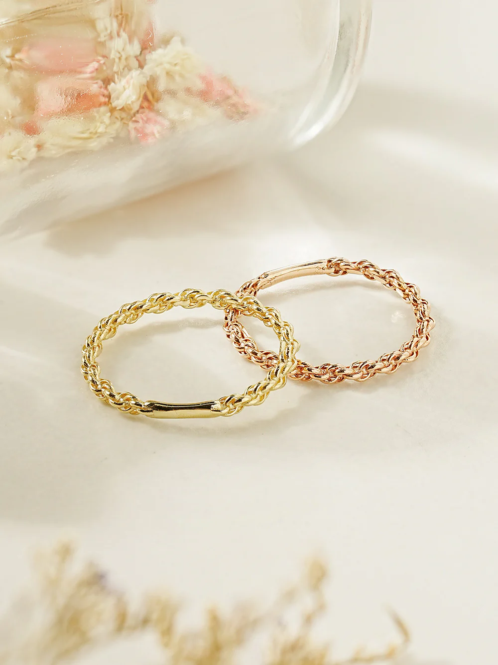 14K 18K Twist Chain Ring
