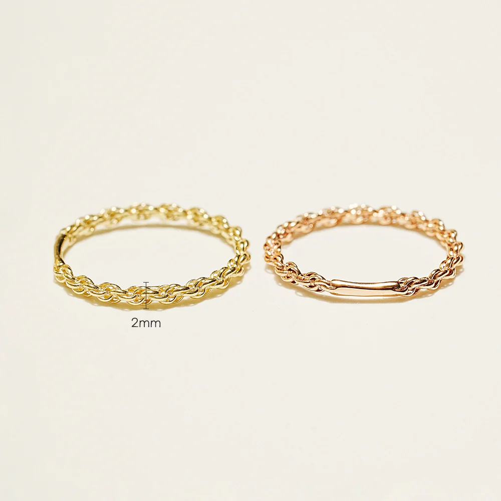 14K 18K Twist Chain Ring - Image 10