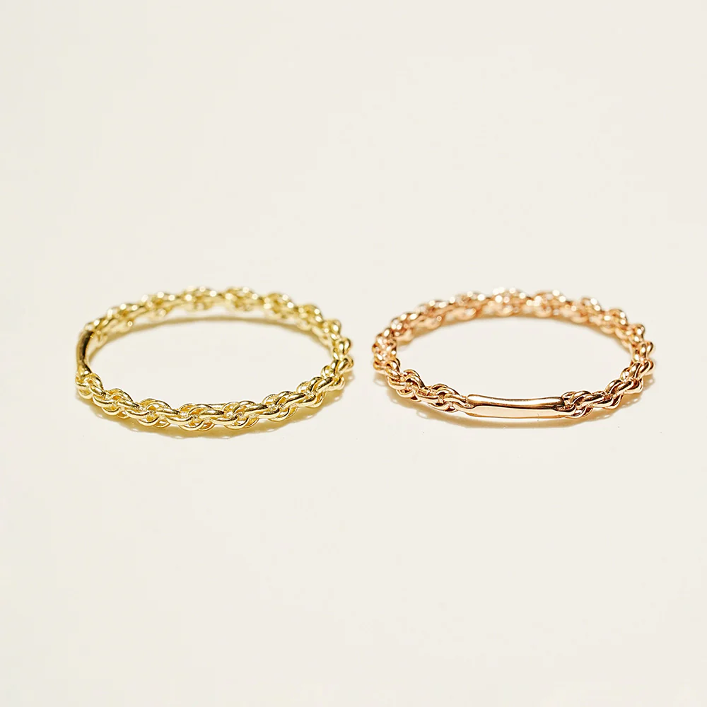 14K 18K Twist Chain Ring - Image 8