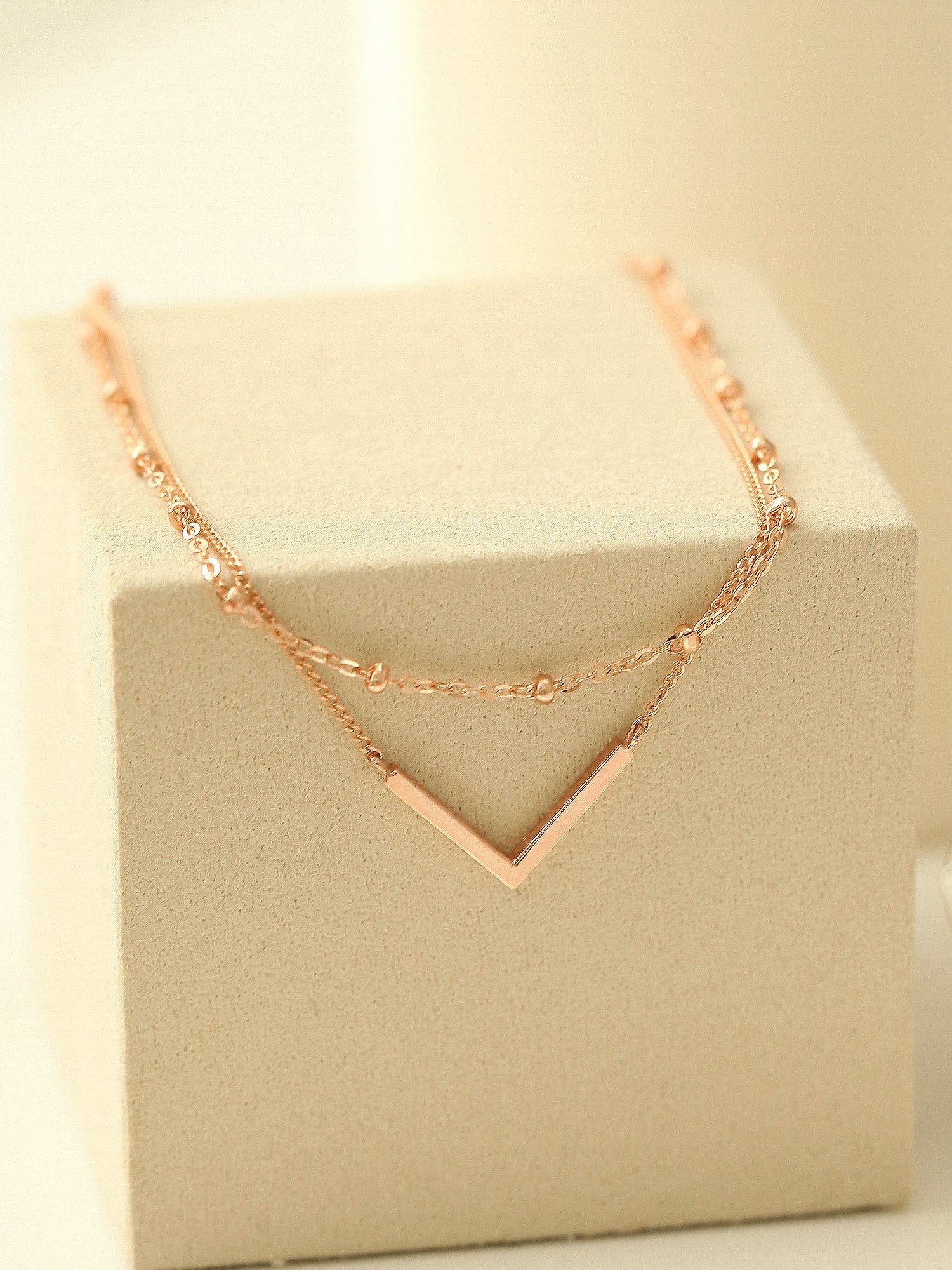 14K 18K Gold V Line Ball Anklet - Image 7