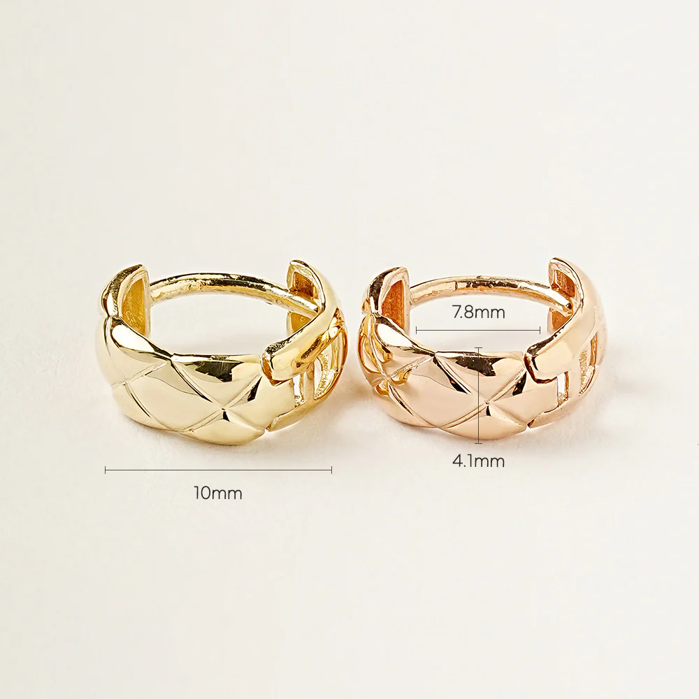 14K 18K Volume Quilting Cartilage Hoop Earring - Image 12