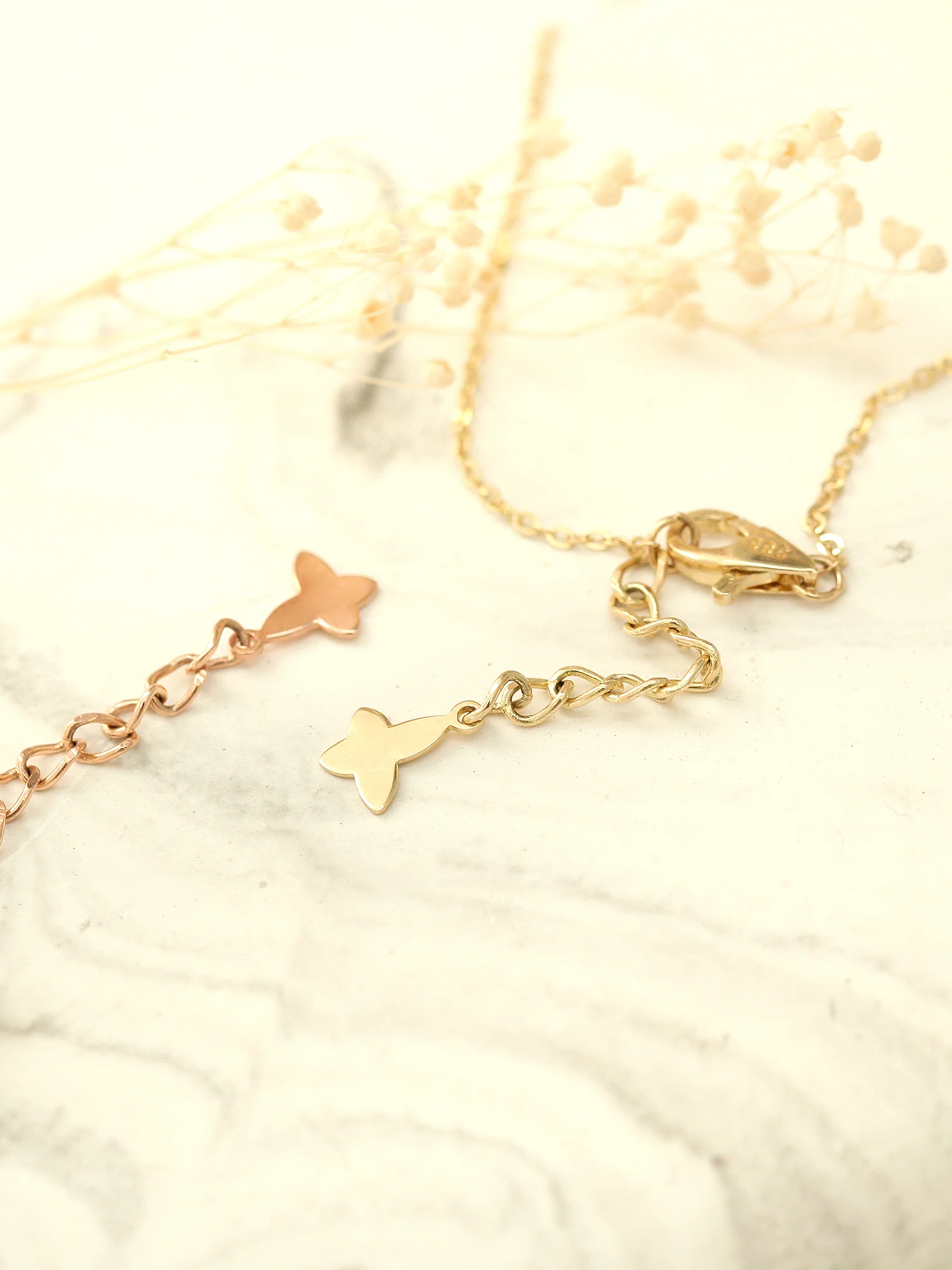 14K 18K Gold Volume Square Stick Anklet Bracelet - Image 7