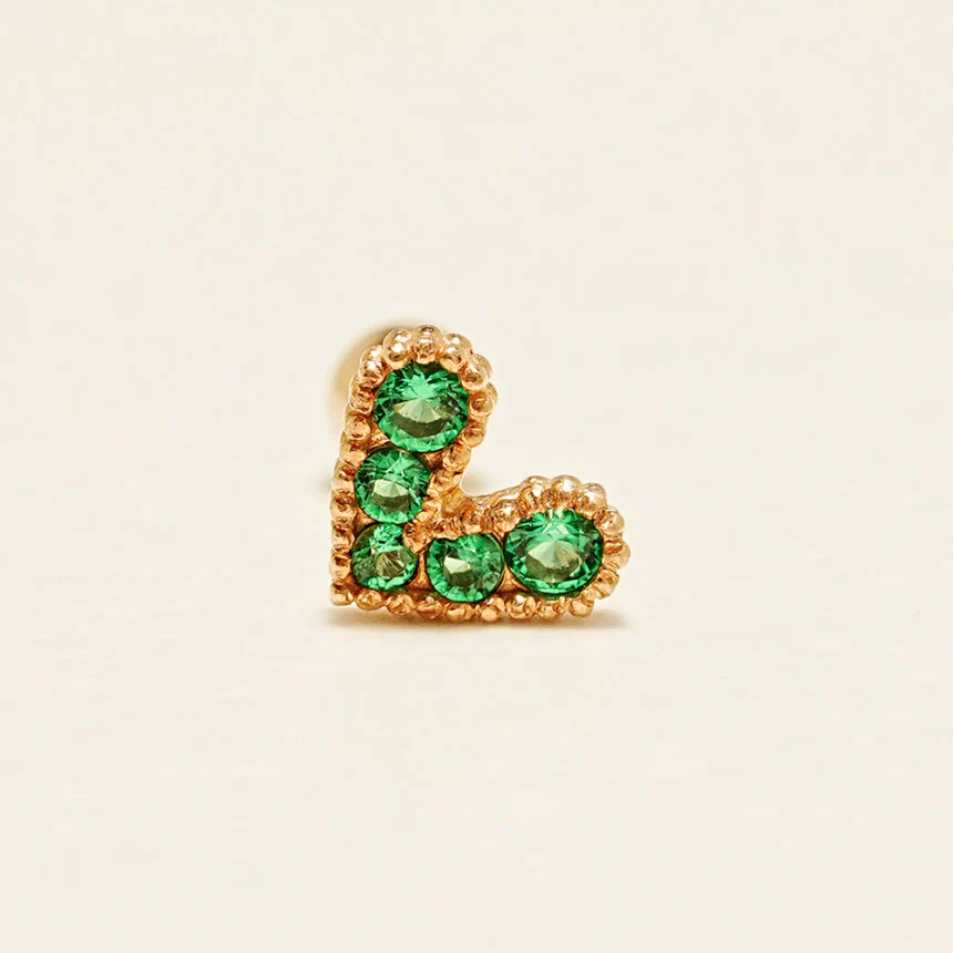 14K Gold Bling Lovely Heart Cartilage Earring 20G - Image 16