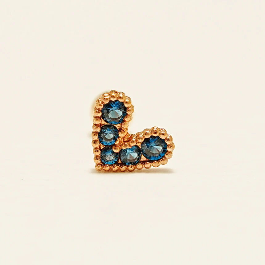14K Gold Bling Lovely Heart Cartilage Earring 20G - Image 18