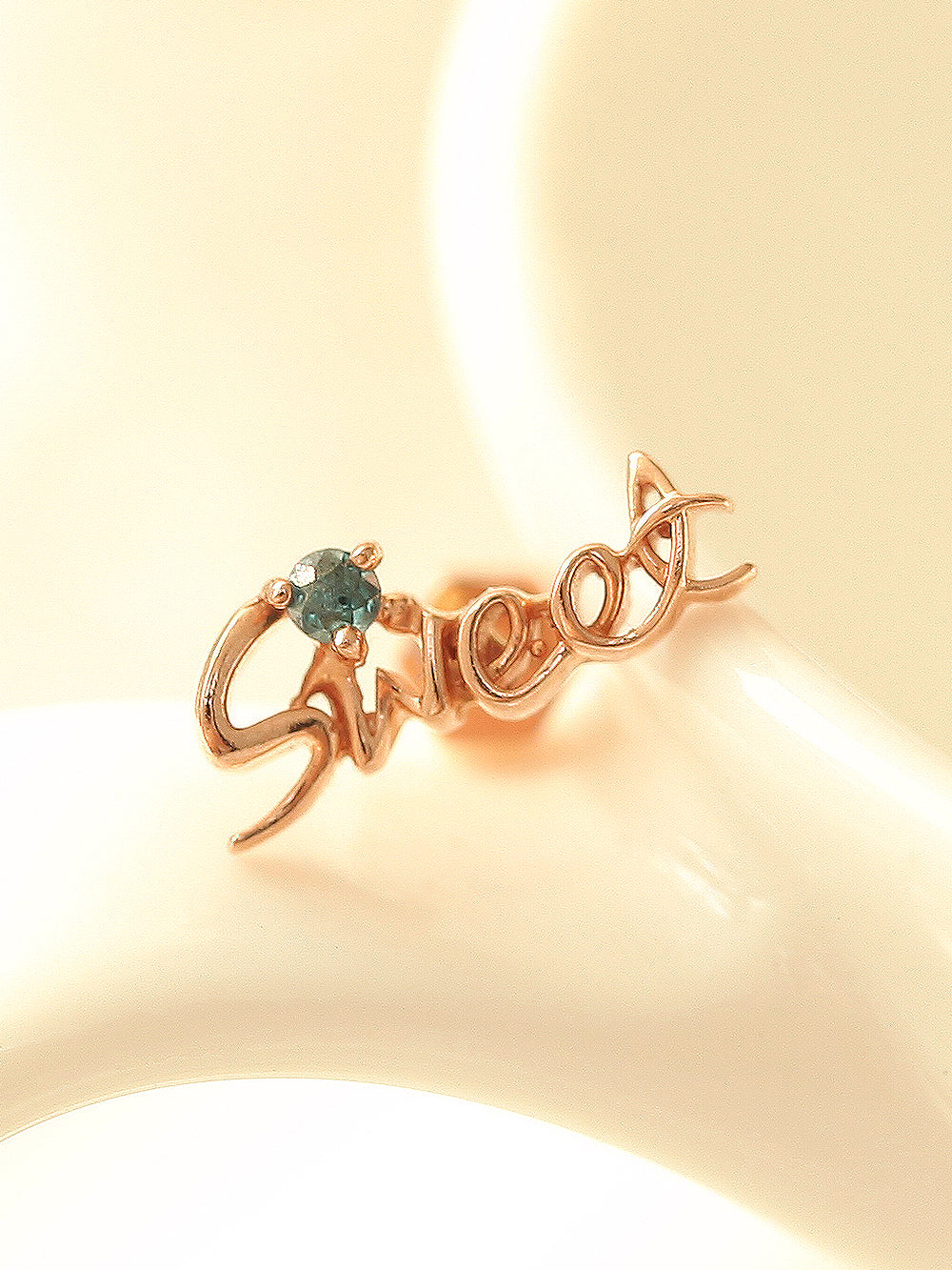 14K Gold Blue Dia Sweet Cartilage Earring 18G16G - Image 7