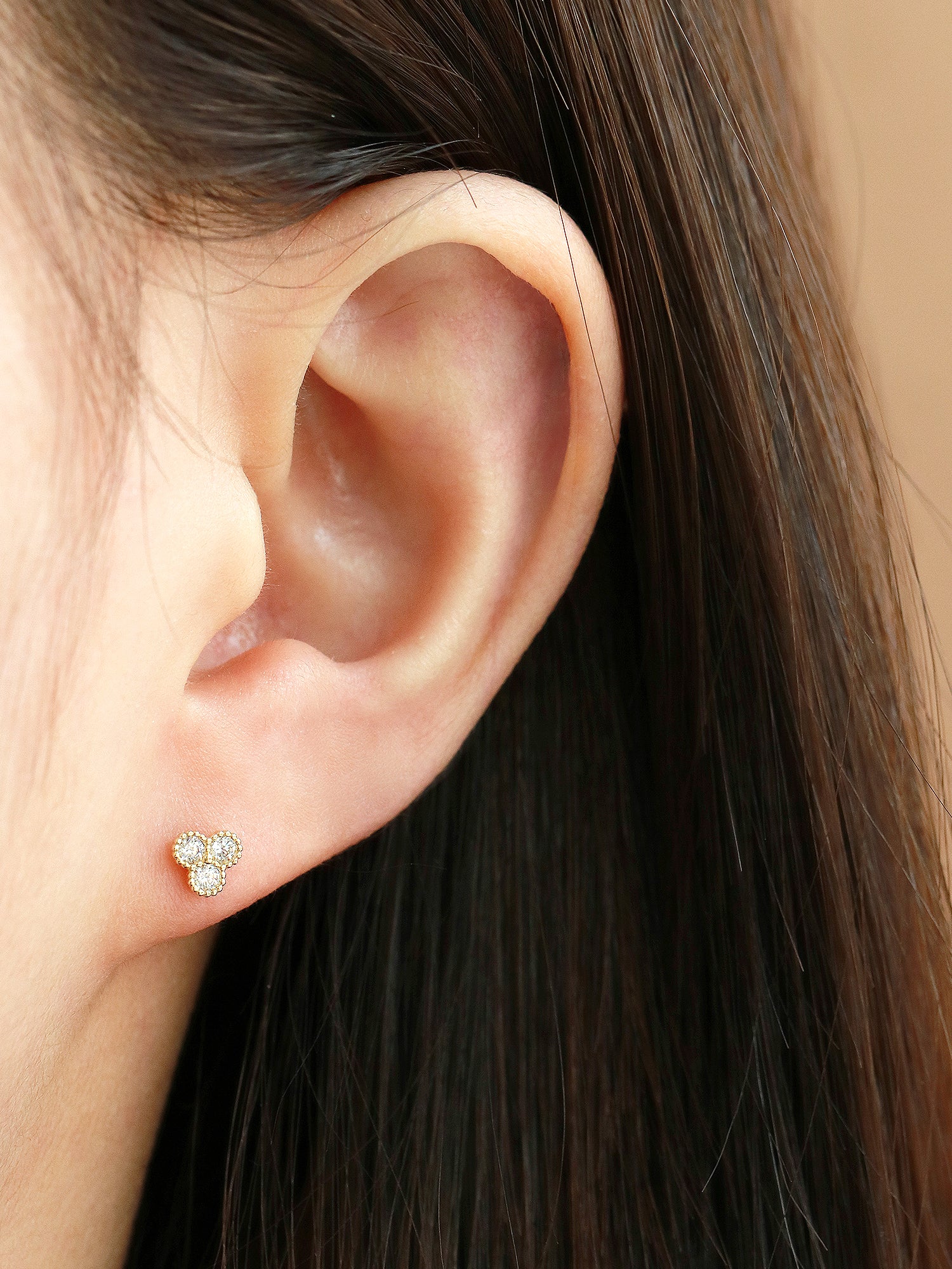 14K Gold Bubble Triple Cubic Cartilage Earring 20G - Image 7