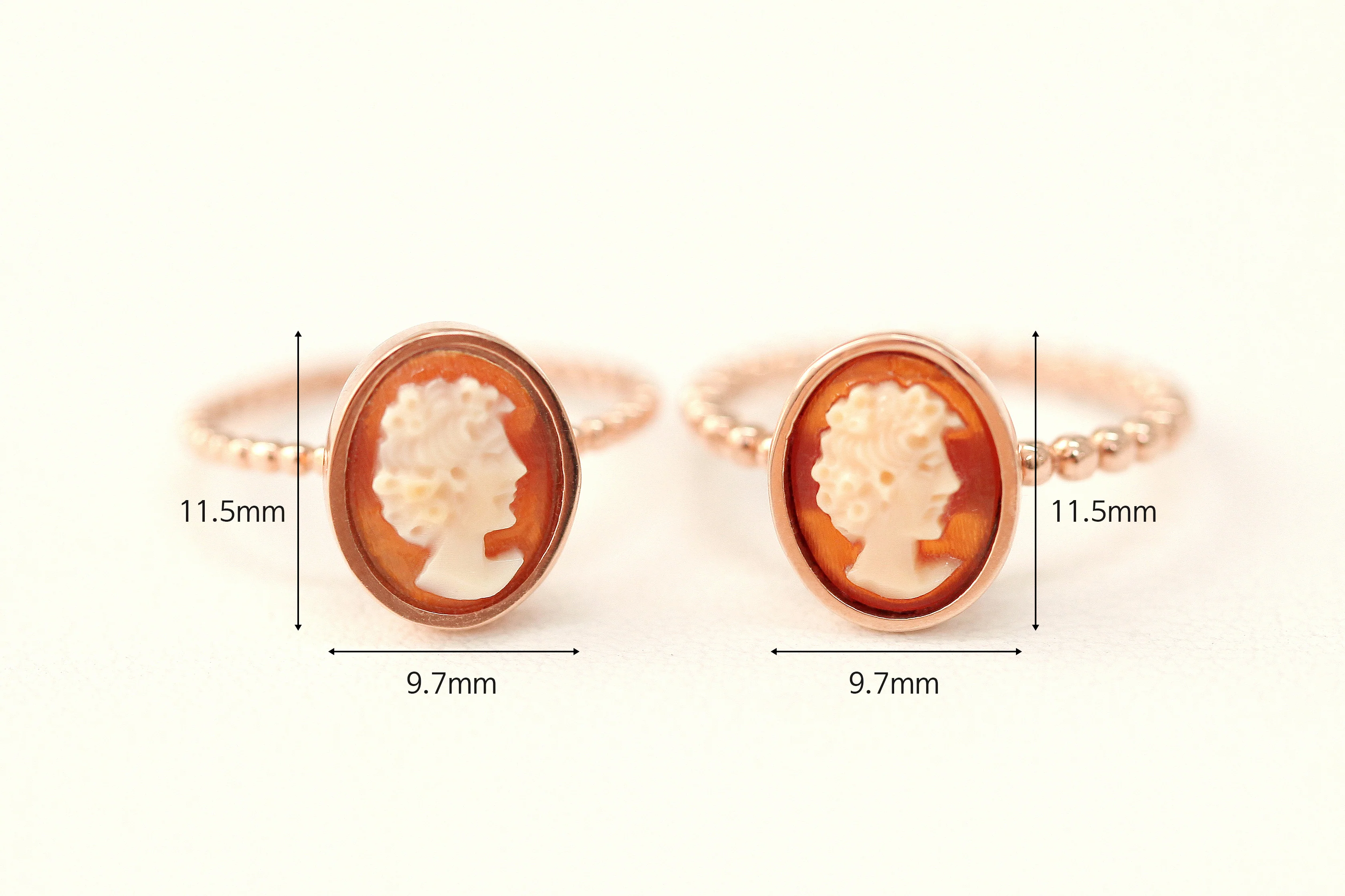 14K 18K Gold Cameo Ring - Image 11