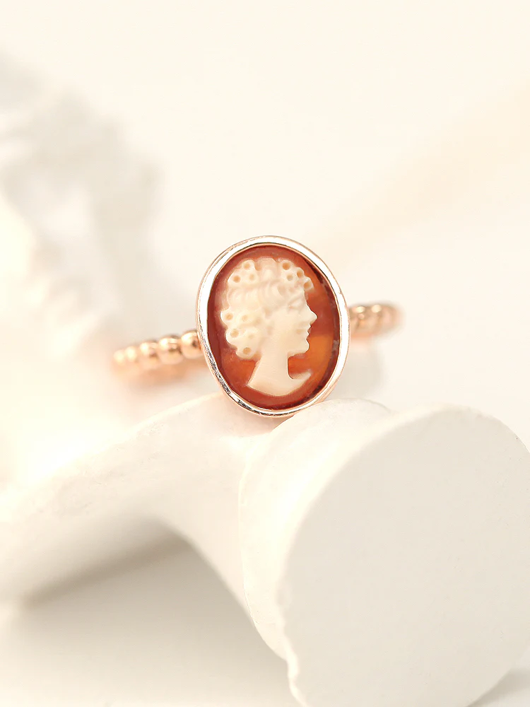 14K 18K Gold Cameo Ring - Image 3
