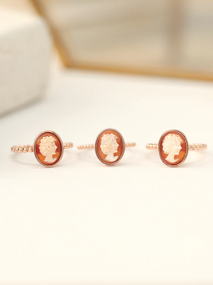 14K 18K Gold Cameo Ring - Image 7