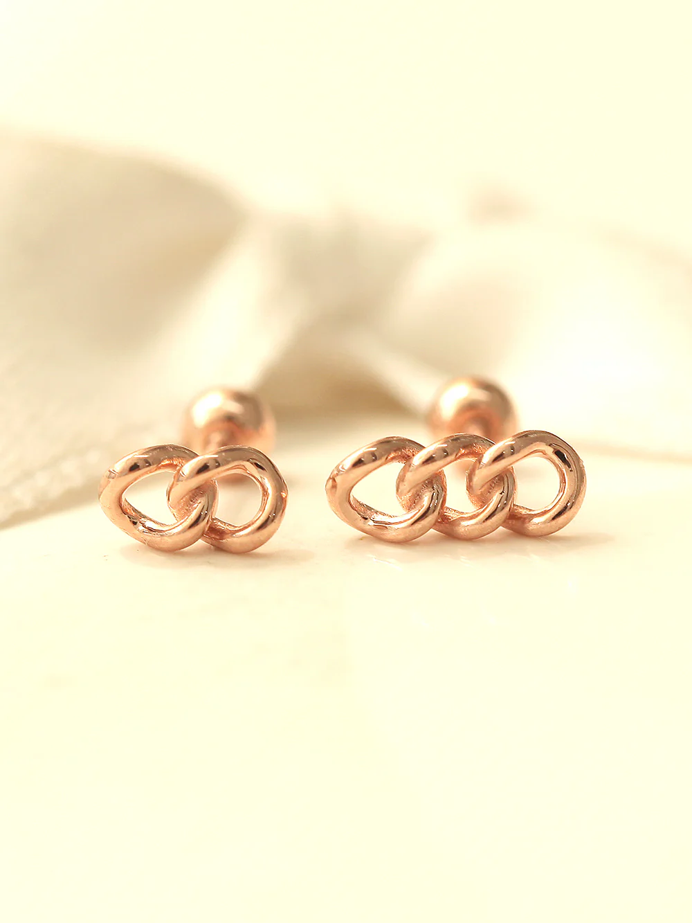 14K Gold Chain Cartilage Earring 20G